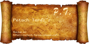 Petsch Teréz névjegykártya